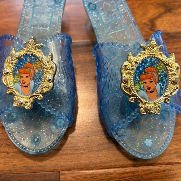 Disney Princess Cinderella Blue Plastic Dress Up Heels 1 inch Toddler - Picture 4 of 5